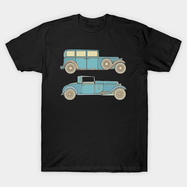 Blue Classic Car T-Shirt by milhad